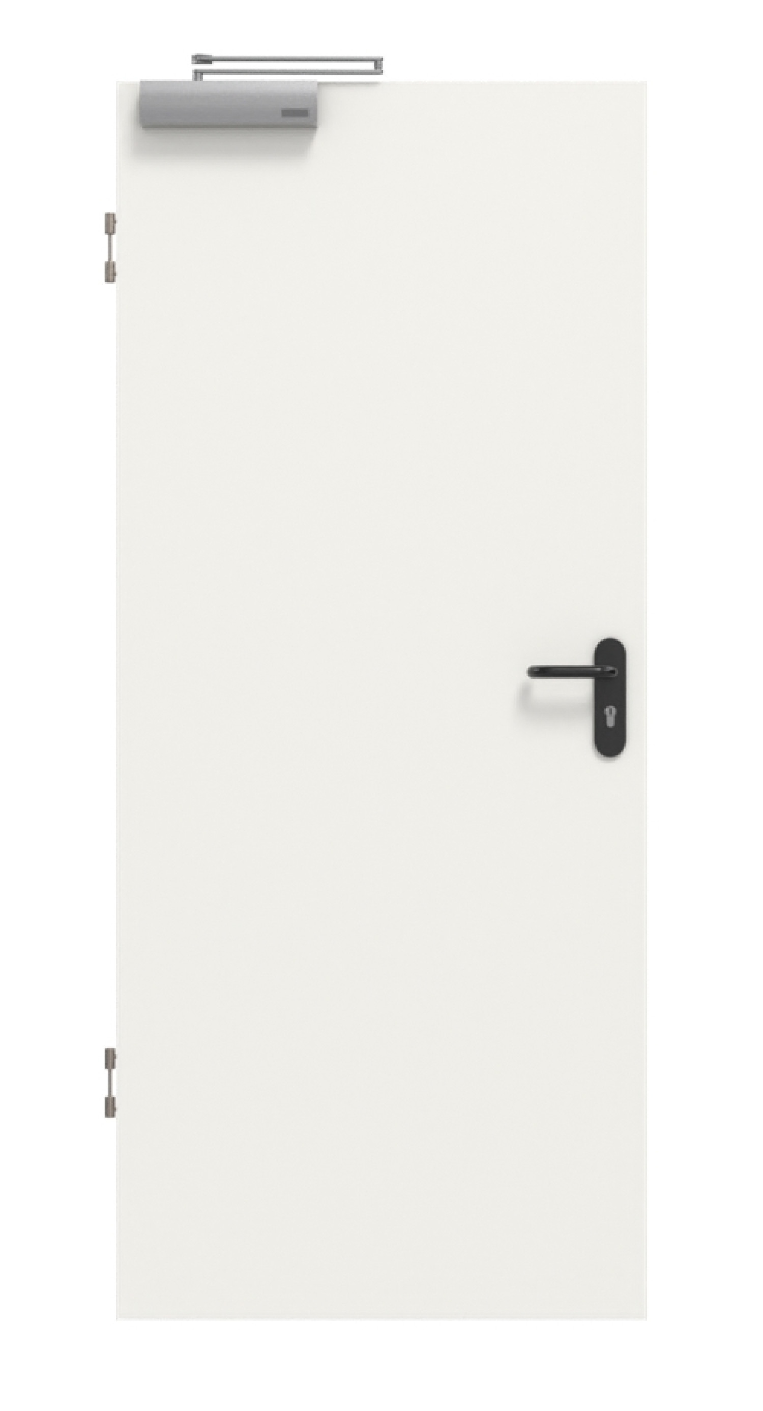 Frontowy obrazek białej podobnej do RAL 9016 drzwi przeciwpożarowych Basic Durat - Huga