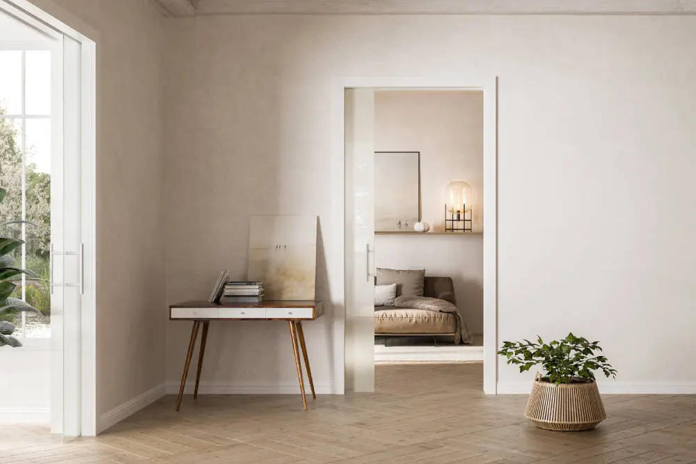 Milieu 1 Unico EF system drzwi przesuwnych do 1-skrzydłowych drzwi całoszklanych w konstrukcji masywnej - Eclisse