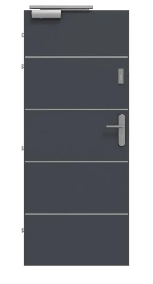 CLASSEN drzwi przeciwpożarowych EI30 42db Venom Alu M1 Grafit RAL 7024 HPL