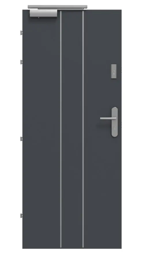 CLASSEN drzwi przeciwpożarowych EI30 42db Venom Alu M4 Grafit RAL 7024 HPL
