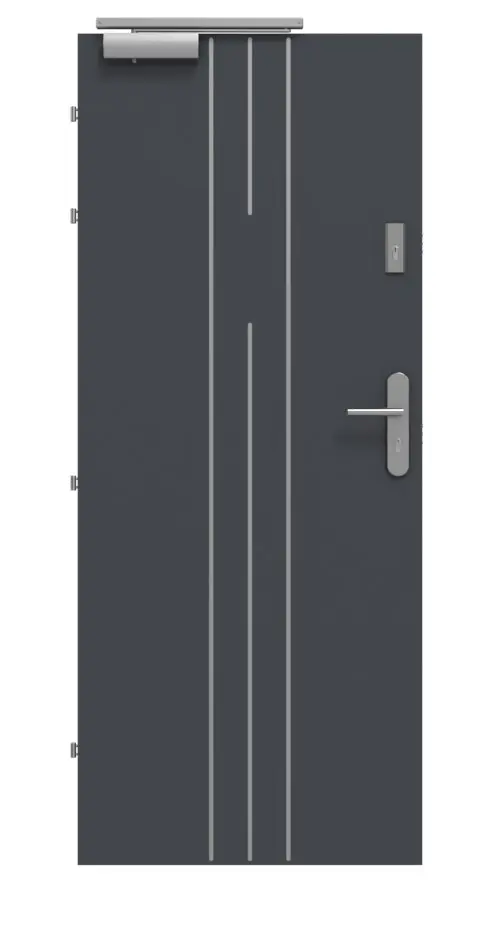 CLASSEN drzwi przeciwpożarowych EI30 42db Venom Alu M5 Grafit RAL 7024 HPL