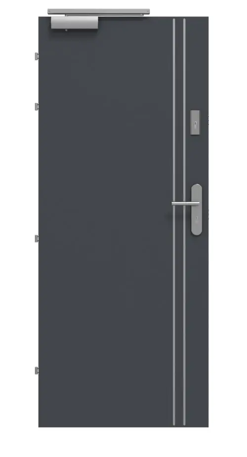 CLASSEN drzwi przeciwpożarowych EI30 42db Venom Alu M6 grafit RAL 7024 HPL