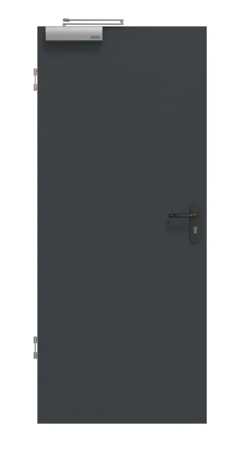 Widok frontowy drzwi przeciwpożarowe T-30 antracyt RAL 7016 Basic Lack - Huga