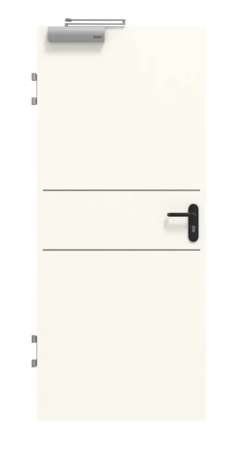 Widok frontowy drzwi przeciwpożarowych T30 marki GARANT Corona 832 Pearl White CePaL