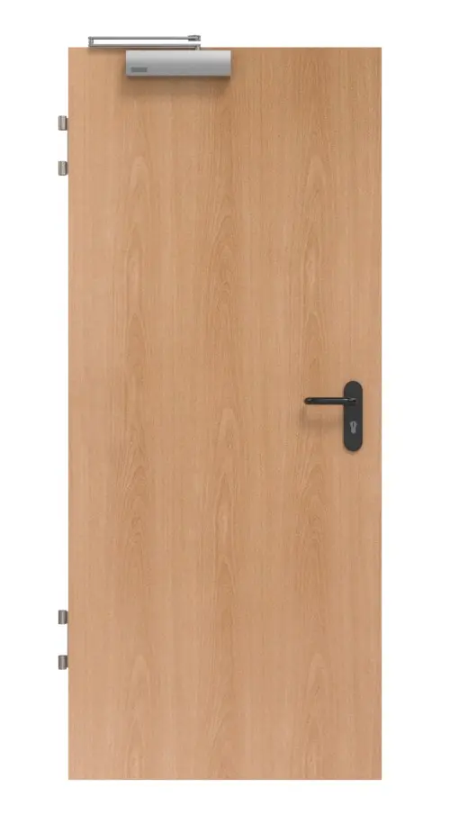 Widok frontowy na drzwi przeciwpożarowe T90 PortaLit Basic buk fladrowy BU 88 CPL - Westag