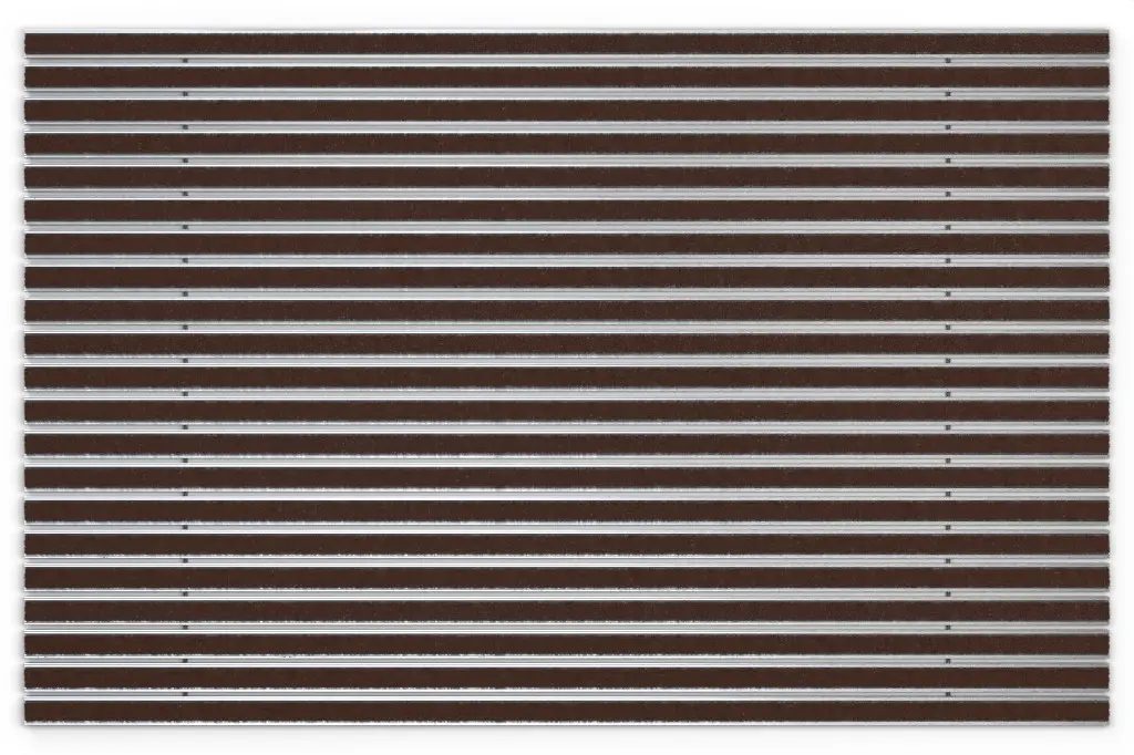 Widok z góry na matę z profilu aluminiowego KLASSIK ColourPlus brązowy - Entrada