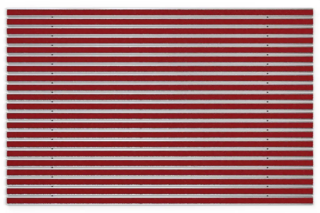 Widok z góry maty z profilu aluminiowego KLASSIK ColourPlus czerwony - Entrada