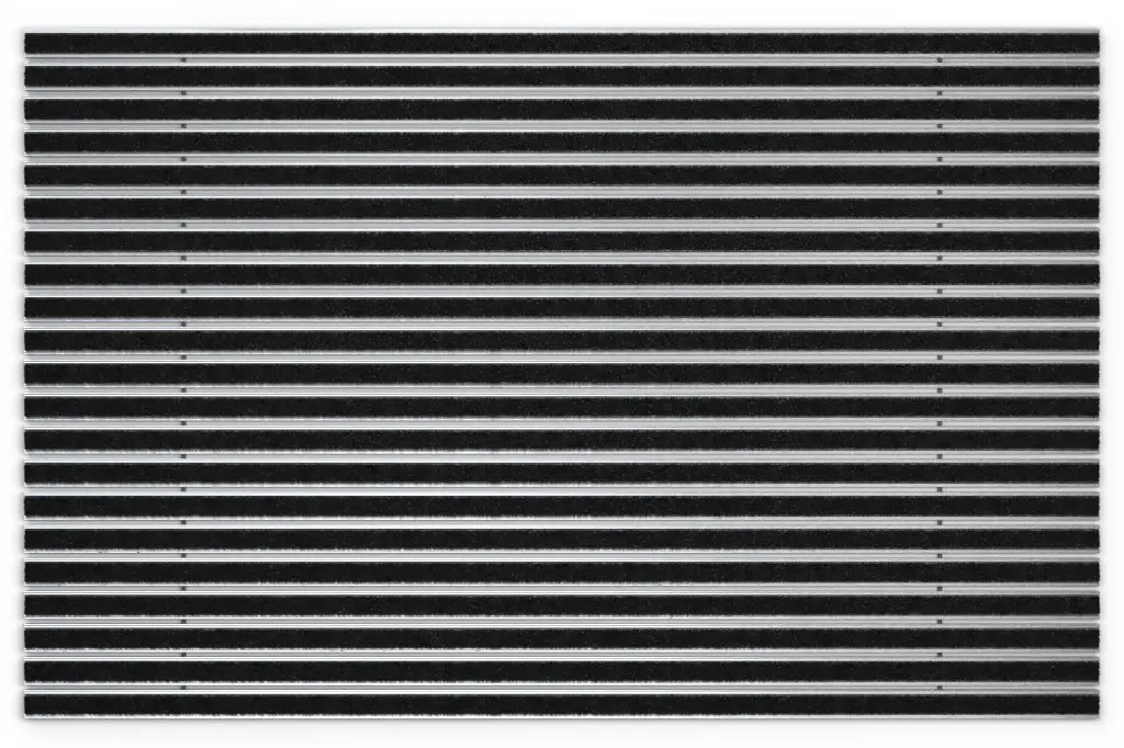 Widok z góry na matę z profilu aluminiowego KLASSIK ColourPlus czarny - Entrada