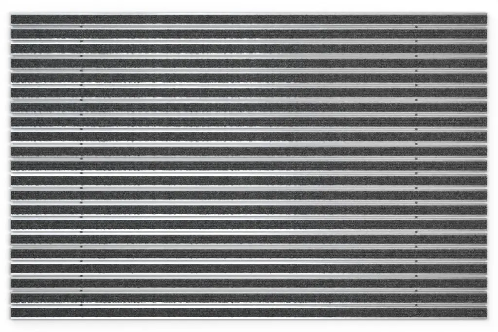 Widok z góry maty z profilu aluminiowego KLASSIK ryps T03PP antracyt - Entrada