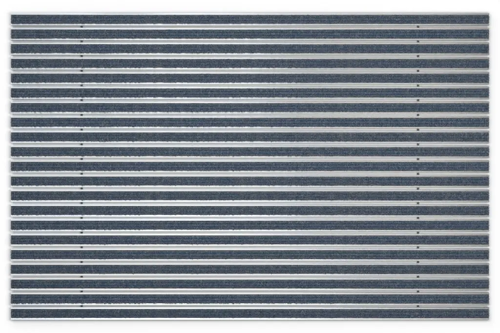 Widok z góry na matę z profilu aluminiowego KLASSIK ryps T06PP niebieski/szary - Entrada