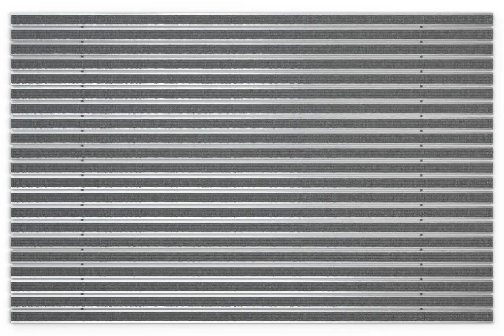 Widok z góry na matę z profilu aluminiowego KLASSIK ryps T05PP szary - Entrada