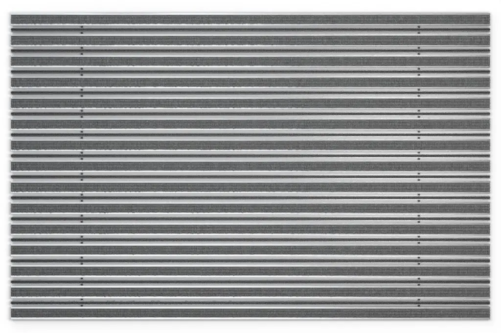 Widok z góry maty z profilu aluminiowego KLASSIK ryps T05PP szary / miniszczotka MB01 czarny - Entrada