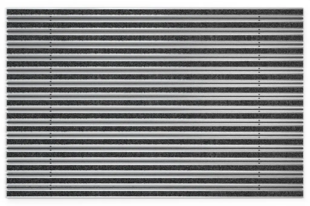 Widok z góry na matę z profilu aluminiowego KLASSIK ryps T01PP czarny / miniszczotka MB01 czarny - Entrada