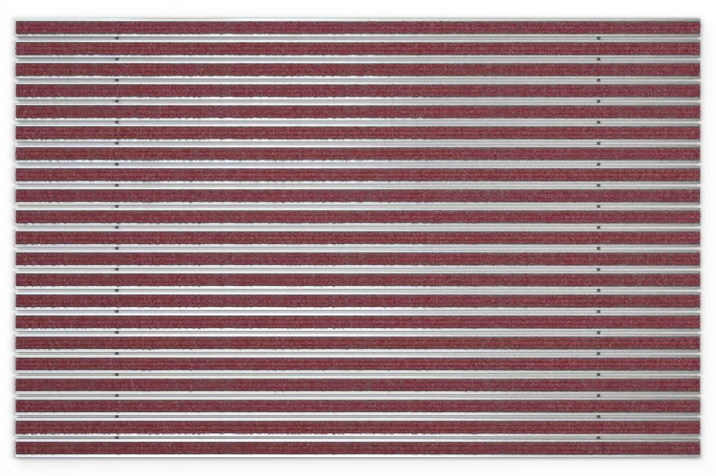 Widok z góry na matę z profilu aluminiowego KLASSIK ryps T09PP czerwony - Entrada