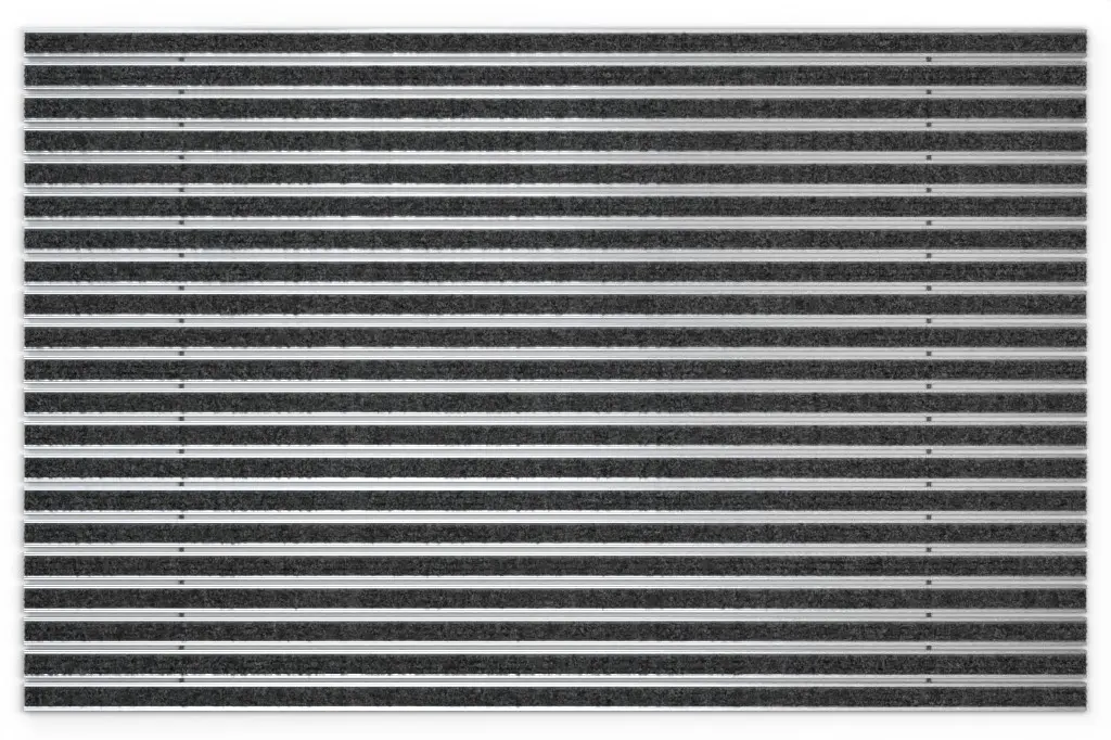 Widok z góry maty z profilu aluminiowego KLASSIK ryps T08PP brązowy - Entrada