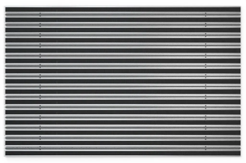 Widok z góry maty z profilu aluminiowego KLASSIK Safe R01V czarny / miniszczotka MB02 szary - Entrada