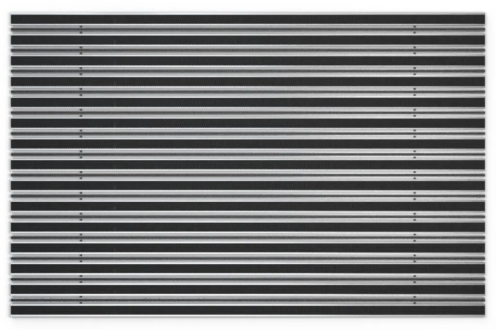 Widok z góry na matę z profilu aluminiowego KLASSIK Safe R01V czarny / miniszczotkę MB01 czarny - Entrada