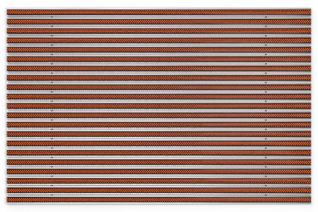 Widok z góry na matę z profilu aluminiowego KLASSIK Work B08 pomarańczowy - Entrada