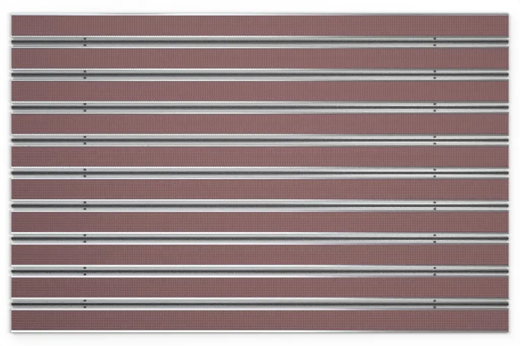 Widok z góry maty z profilu aluminiowego ROYAL Safe R03V brązowy / miniszczotka MB01 czarny - Entrada