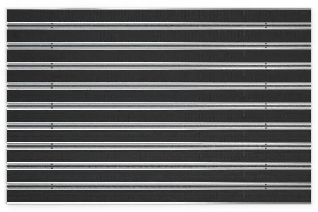 Widok z góry na matę z profilu aluminiowego ROYAL Safe R01V czarny / miniszczotka MB01 czarny - Entrada