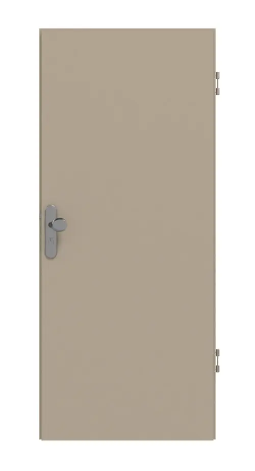 Widok frontowy drzwi wejściowych do mieszkania Basic, ultramatowy taupe (kolor ciemnoszaro-brązowy) - Huga