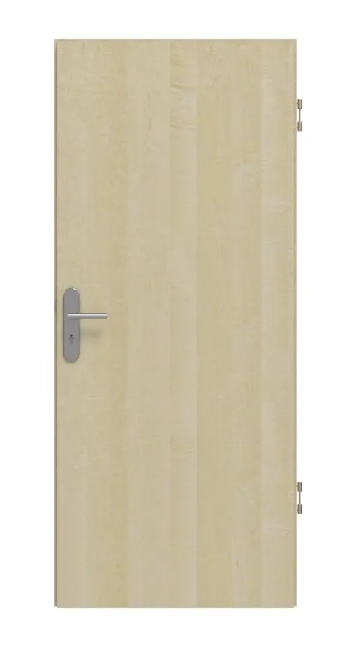 Widok frontowy drzwi wejściowych do mieszkania fornirowanych drewnem naturalnym klon kanad. Living - Jeld-Wen