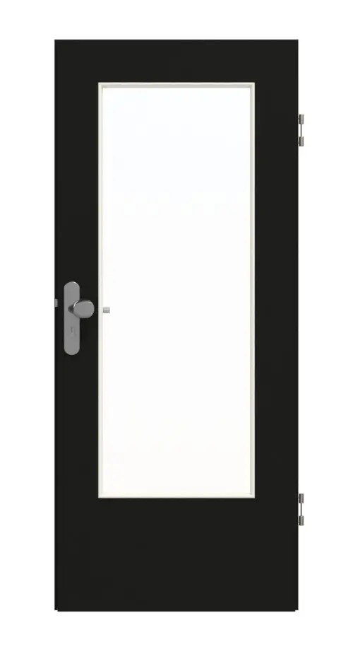 GARANT drzwi wejściowe do mieszkania 0901-60 Black Resopal z przeszkleniem LA-DIN