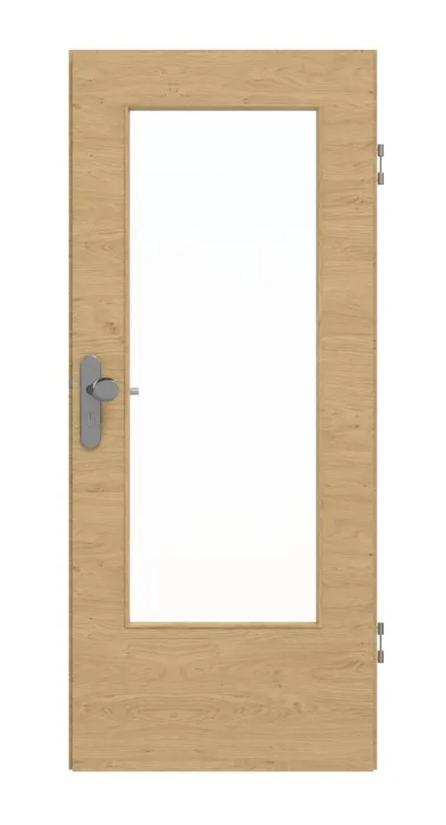 GARANT Drzwi wejściowe do mieszkania, authentic dąb sękaty, układ poprzeczny, GCK08, z przeszkleniem LA-DIN
