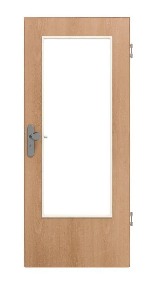 Widok frontowy drzwi wejściowych do mieszkania WESTAG buk Blumig BU 88 PortaLit CPL z przeszkleniem LA-DIN
