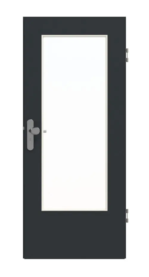GARANT drzwi wejściowe do mieszkania U12000SD wulkaniczna czerń GHK08 z przeszkleniem LA-DIN