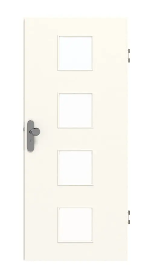 GARANT drzwi wejściowe do mieszkania 0105-60 Pearl White CePaL z wycięciem na szybę LA-10
