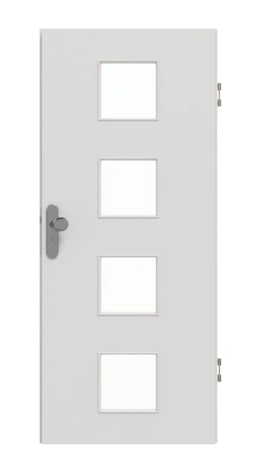 GARANT drzwi wejściowe do mieszkania 0160-60 Silver Grey CePaL z przeszkleniem LA-10