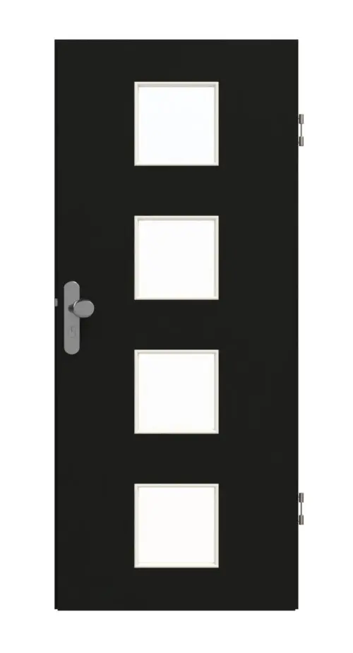 GARANT drzwi wejściowe do mieszkania 0901-60 Black Resopal z przeszkleniem LA-10