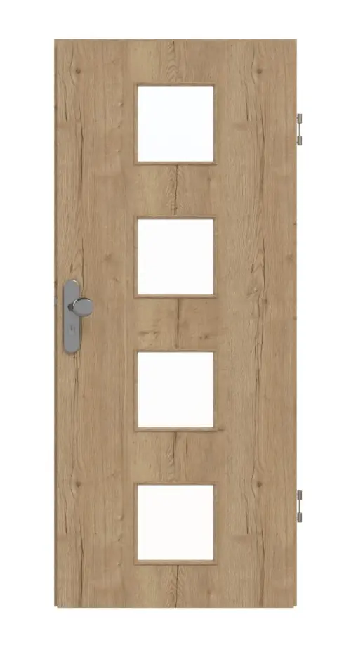 Drzwi wejściowe do mieszkania GARANT Authentic dąb szczelinowy CePaL z przeszkleniem LA-10