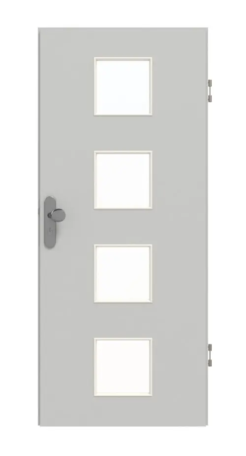 GARANT drzwi wejściowe do mieszkania D92-60 Dove Grey Resopal z wycięciem na szybę LA-10