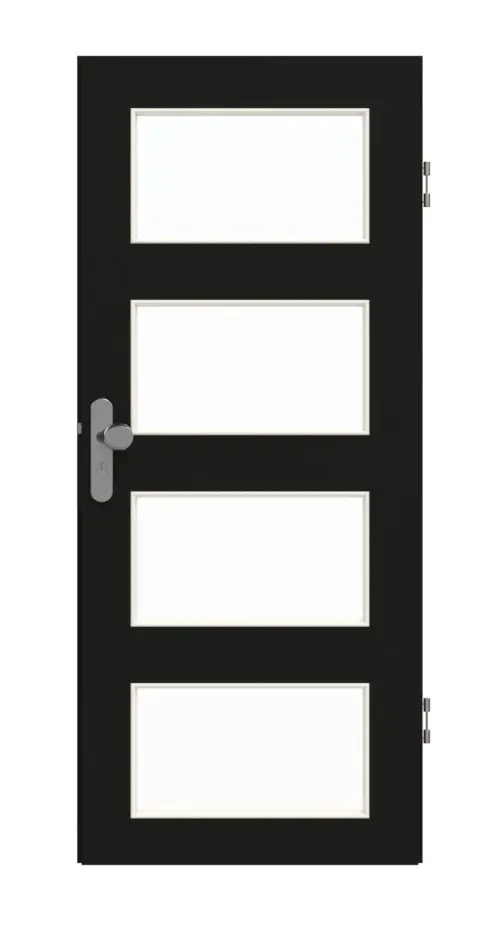 GARANT drzwi wejściowe do mieszkania 0901-60 Black Resopal z przeszkleniem LA-11