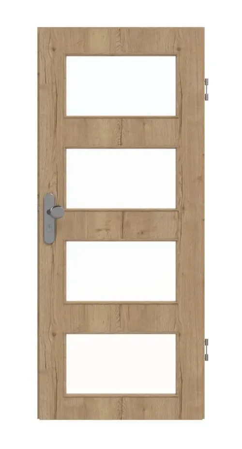 Drzwi wejściowe do mieszkania GARANT Authentic dąb szczelinowy CePaL z przeszkleniem LA-11