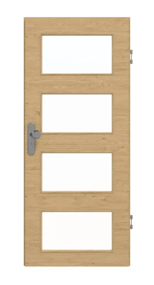 GARANT Drzwi wejściowe do mieszkania, authentic dąb sękaty, układ poprzeczny, GCK08, z przeszkleniem LA-11