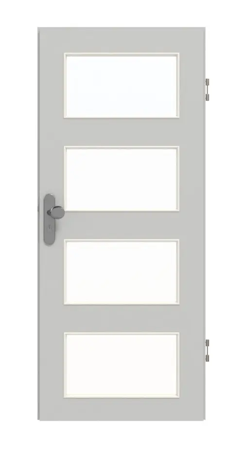 GARANT drzwi wejściowe do mieszkania D92-60 Dove Grey Resopal z wycięciem na szybę LA-11