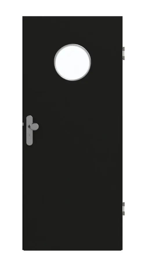 GARANT drzwi wejściowe do mieszkania 0901-60 Black Resopal z przeszkleniem LA-12