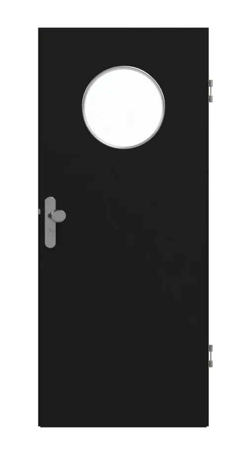GARANT drzwi wejściowe do mieszkania 0901-60 Black Resopal z przeszkleniem LA-13