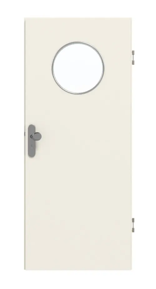 GARANT drzwi wejściowe do mieszkania biały lakier 9010 z wycięciem na szybę LA-13