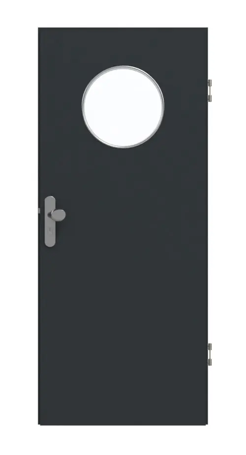 GARANT drzwi wejściowe do mieszkania U12000SD wulkaniczna czerń GHK08 z przeszkleniem LA-13