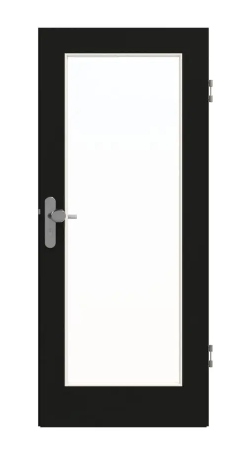 GARANT drzwi wejściowe do mieszkania 0901-60 Black Resopal z przeszkleniem LA-2