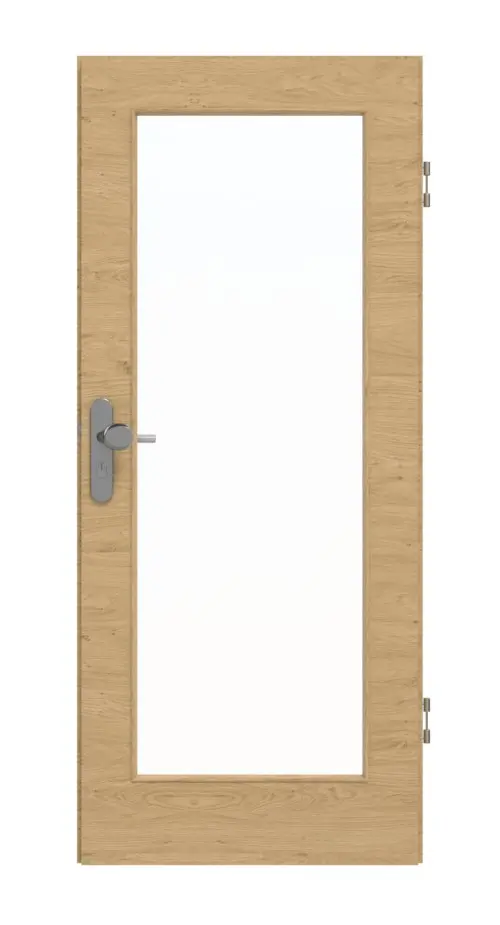 GARANT Drzwi wejściowe do mieszkania, authentic dąb sękaty, układ poprzeczny, CePaL z przeszkleniem LA-2