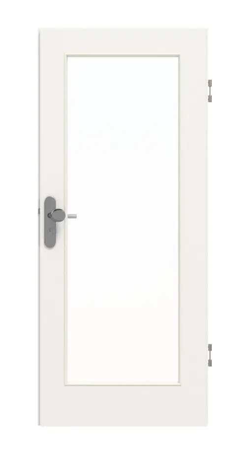 GARANT Drzwi wejściowe do mieszkania Białe lakier 9016 GHK08 z przeszkleniem LA-2