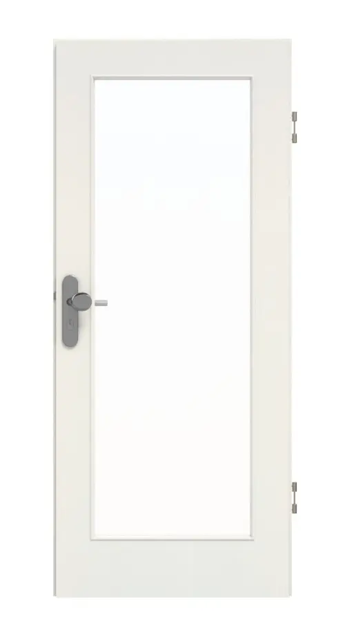 GARANT Drzwi wejściowe do mieszkania, Biel ze strukturą Premium GCK08 z przeszkleniem LA-2