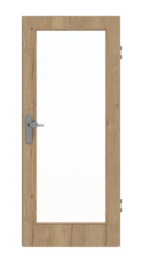 GARANT Drzwi wejściowe do mieszkania Authentic dąb szczelinowy GCK08 z przeszkleniem LA-3