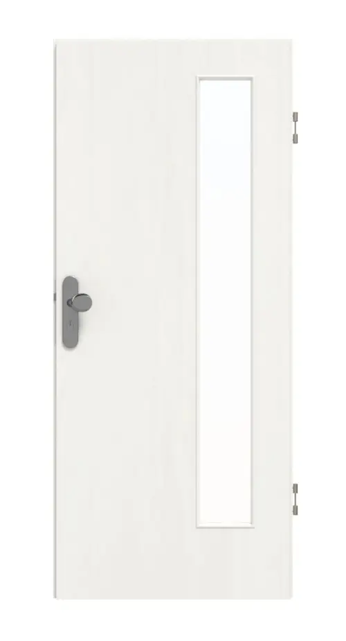 GARANT drzwi wejściowe do mieszkania Authentic Bianco GCK08 z przeszkleniem LA-4 po stronie zawiasów