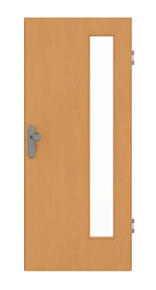 Drzwi wejściowe do mieszkania GARANT buk Exklusiv CePaL z przeszkleniem LA-4 od strony zawiasów